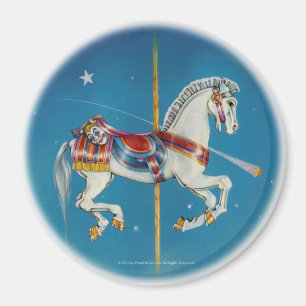 Caballo de los imanes - rojos, blanco y azul del