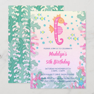 Caballo De Mar Bajo La Invitación De La Fiesta De 