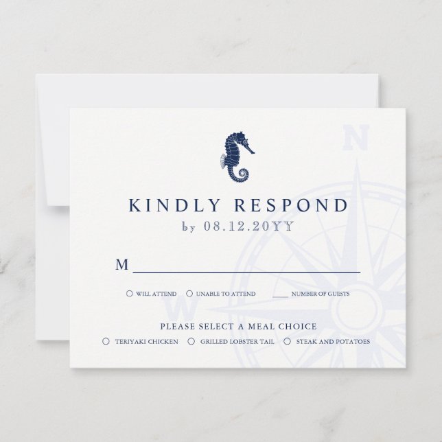 Caballo de mar | Bodas Náuticas Temáticas RSVP Com (Anverso)
