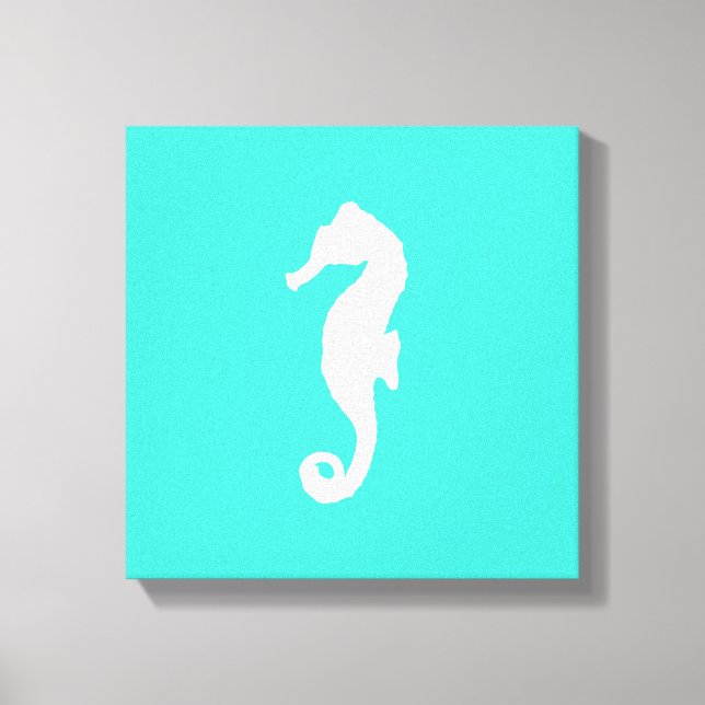 Caballo De Mar De Decoración Turquesa Y Blanco (Anverso)