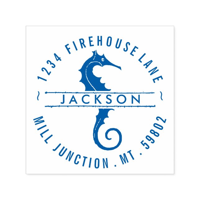 Caballo De Mar En Círculo Sello De Dirección De Re (Diseño)