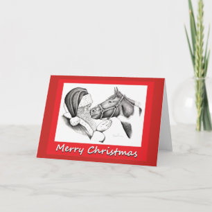Caballo de Navidad y Papá Noel
