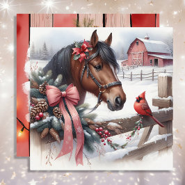 Caballo de Navidades marrones y cardenal personali