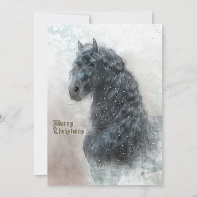 Caballo de navidades - Tarjeta de saludo (Anverso)