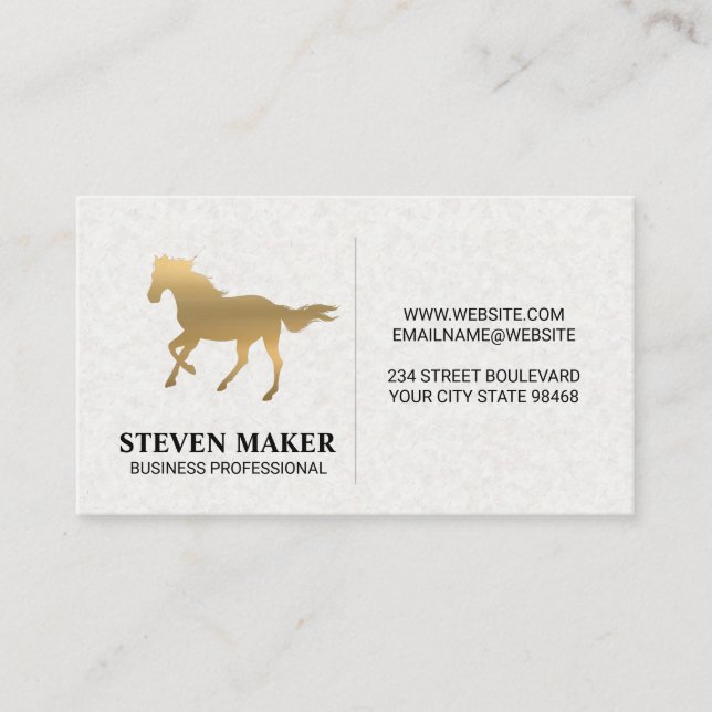 Caballo de oro | Tarjeta de visita ecuestre (Anverso)