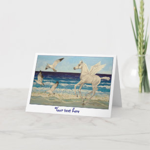 Caballo de Pegaso y tarjeta de felicitación de la