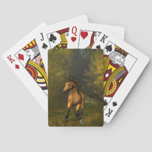 Caballo de piel de gallina en las cartas de juego 