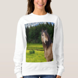 Caballo de piel negra sudadera