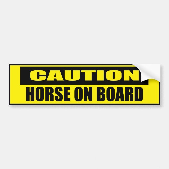 Caballo de precaución en la pegatina del parachoqu (Frente)
