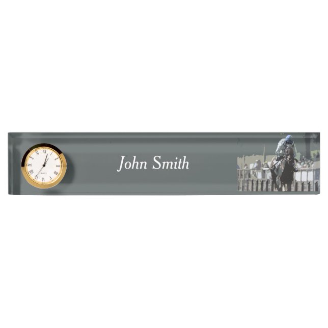 Caballo De Raza Con Jockey En La Placa De Nombre D (Anverso)