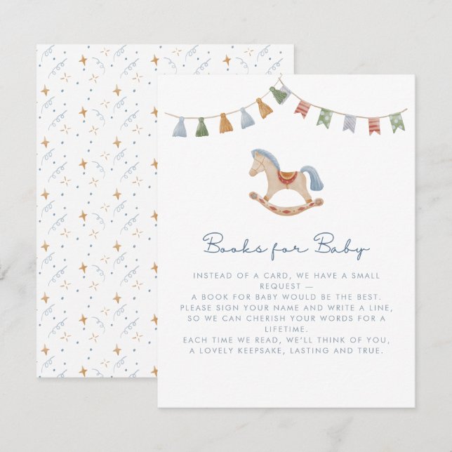 Caballo de Rocking acuático, tarjeta de libros par (Anverso / Reverso)