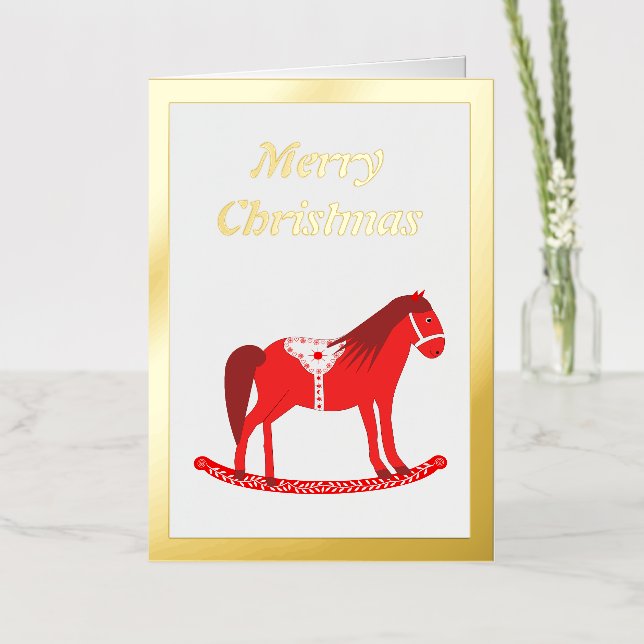 Caballo de Rocking de Navidad Escandinavo Personal (Flor)