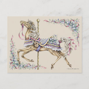 Caballo de tiovivo de primavera tarjeta postal