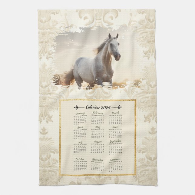 Caballo de toalla de calendario 2024 (Vertical)