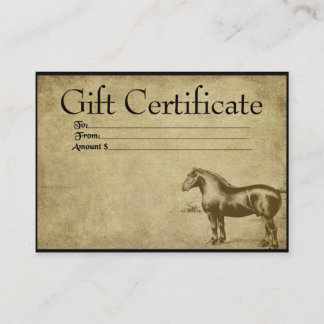 Caballo de trabajo de Ol- Tarjetas de certificado