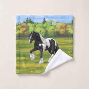 Caballo de Vanner de Black Pinto Piebald Gypsy