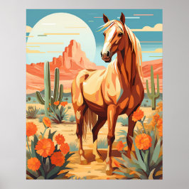 Caballo del desierto del Palomino de Arte Pop