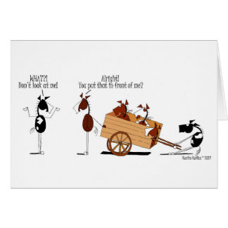 Caballo divertido delante del dibujo animado del