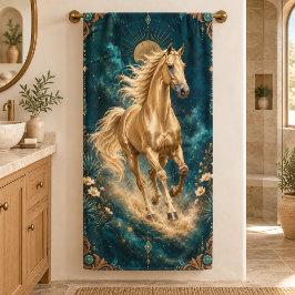 Caballo dorado Akhal-Teke Arte Occidental Teal