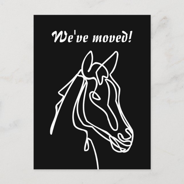 Caballo ecuestre moviendo postales para nuevo hoga (Anverso)