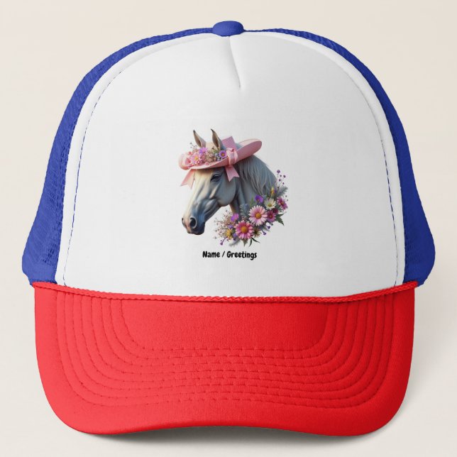 Caballo elegante Gorra de Sol Rosa Derby de Mujere (Anverso)