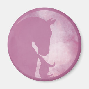 Caballo en círculo - imán rosa