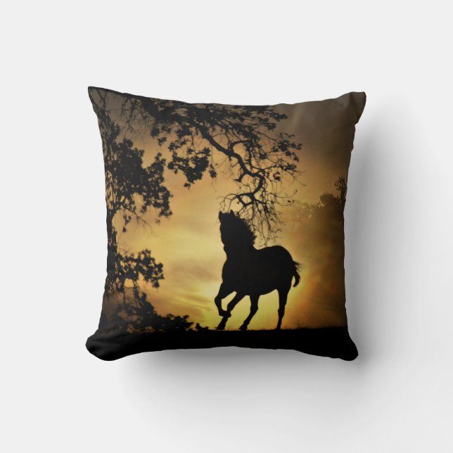Caballo en la almohada de decoración de la puesta  (Anverso)