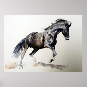 Caballo en la impresión del poster del retrato de