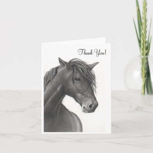 CABALLO EN PENCIL: GRACIAS TARJETA (Anverso)