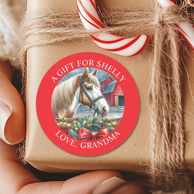 Caballo en una etiqueta de regalo personalizada pa (Subido por el creador)
