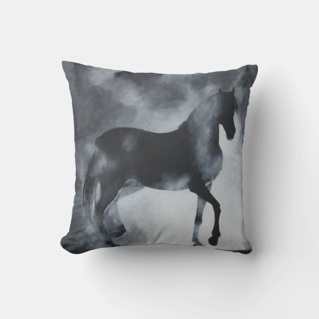Caballo "fantasma" en niebla. Almohada (Anverso)