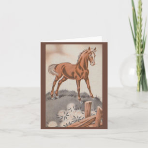 caballo feliz en marrón
