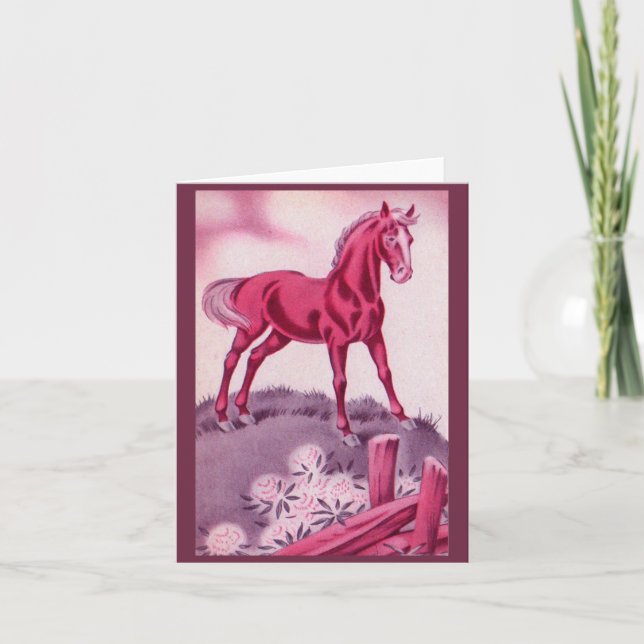 caballo feliz en rosa (Anverso)