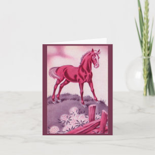 caballo feliz en rosa