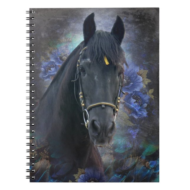 Caballo Friesiano de Belleza Negra - Cuaderno (Frente)