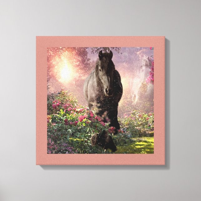 Caballo Friesiano de Belleza Negra - Lienzo envuel (Anverso)