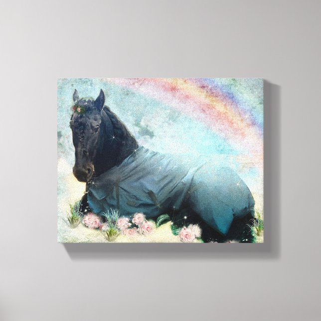 Caballo Friesiano de Belleza Negra - Lienzo envuel (Anverso)