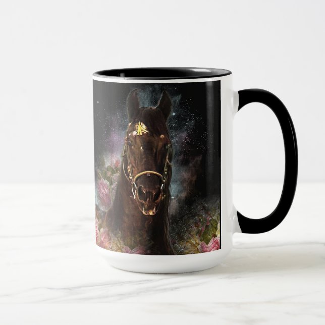 Caballo Friesiano de Belleza Negra - Mug, Copa (Derecha)