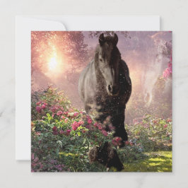 Caballo Friesiano de Belleza Negra - Tarjeta de sa