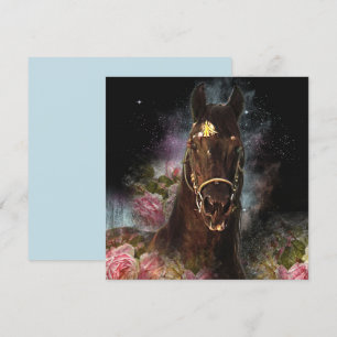 Caballo Friesiano de Belleza Negra - Tarjeta de sa