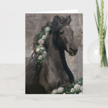 Caballo Friesiano de Belleza Negra - Tarjeta de sa