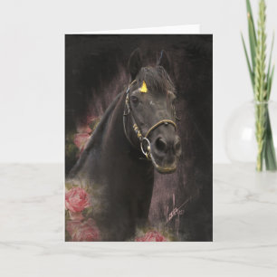 Caballo Friesiano de Belleza Negra - Tarjeta de sa