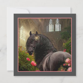 Caballo Friesiano de Belleza Negra - Tarjeta de sa