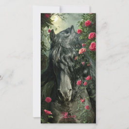 Caballo Friesiano de Belleza Negra - Tarjeta de sa