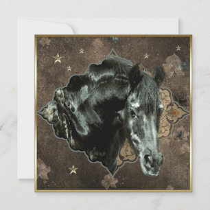 Caballo Friesiano - Tarjeta de saludo
