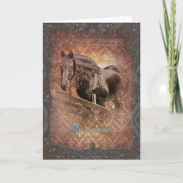 Caballo Friesiano - Tarjeta de saludo