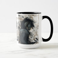 Caballo frisio majestuoso por la taza de Bihrle