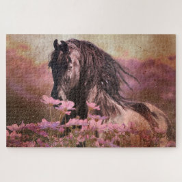 Caballo frisón de belleza negra - rompecabezas