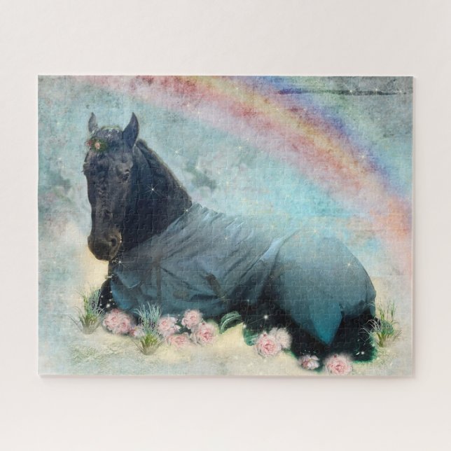 Caballo frisón de belleza negra - rompecabezas (Horizontal)