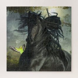 Caballo frisón de belleza negra - rompecabezas